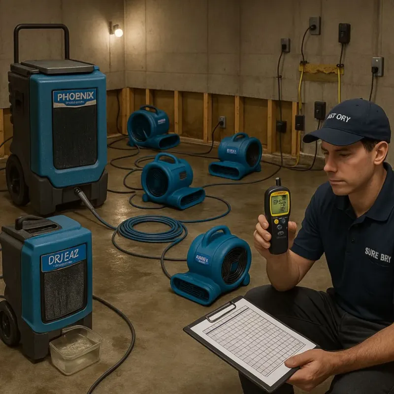 Structural Drying and Dehumidification process in Lucas, TX